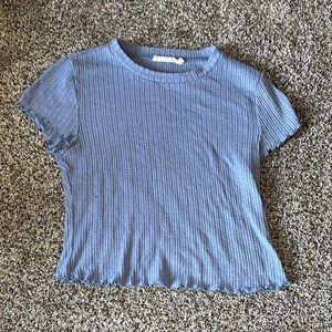 Blue Ribbed Women's Top